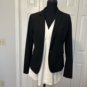 Ann Taylor Black one-bottom blazer